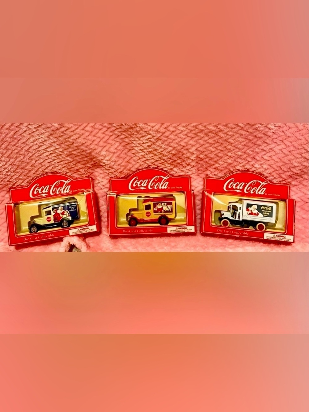 Vintage Coca-Cola Diecast Delivery Trucks Set of 3 1990s 1:43 Scale Collectible